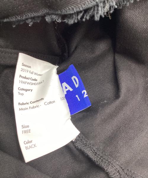 ADER error（アーダーエラー）ADER error (アーダーエラー) アシンメトリーアンクルシャツ ブラック サイズ:Freeの古着・服飾アイテム