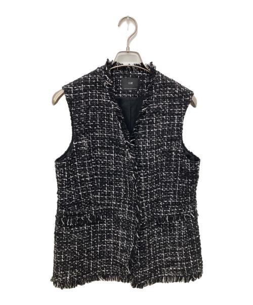 23区（ニジュウサンク）23区 (ニジュウサンク) GIOLICA オータム ツイード ジレ ブラック サイズ:38の古着・服飾アイテム