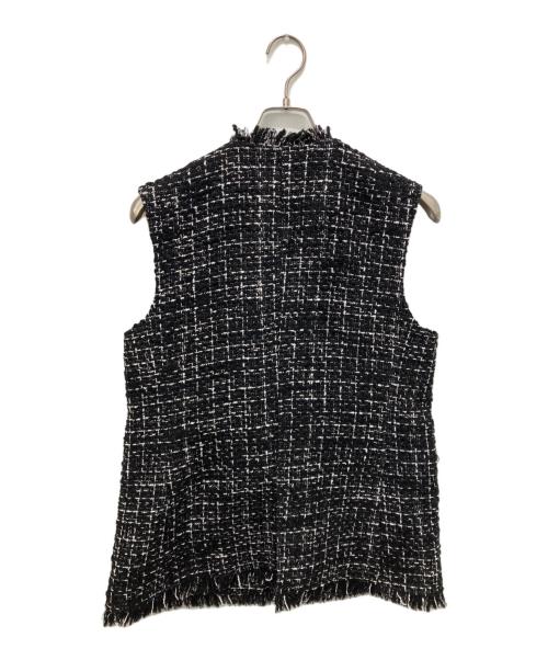 23区（ニジュウサンク）23区 (ニジュウサンク) GIOLICA オータム ツイード ジレ ブラック サイズ:38の古着・服飾アイテム