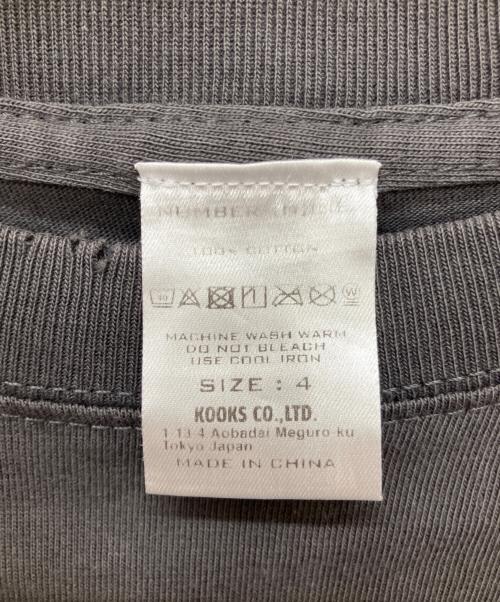 NUMBER (N)INE（ナンバーナイン）NUMBER (N)INE (ナンバーナイン) ダメージ加工 スカル ギター Tシャツ グレー サイズ:4の古着・服飾アイテム