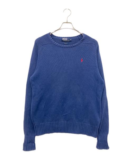 POLO RALPH LAUREN（ポロ・ラルフローレン）POLO RALPH LAUREN (ポロ・ラルフローレン) クルーネックニット ネイビー サイズ:Mの古着・服飾アイテム