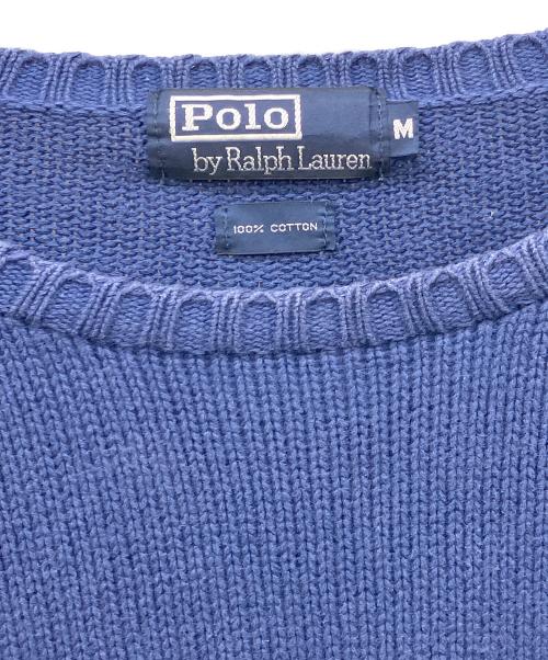 POLO RALPH LAUREN（ポロ・ラルフローレン）POLO RALPH LAUREN (ポロ・ラルフローレン) クルーネックニット ネイビー サイズ:Mの古着・服飾アイテム