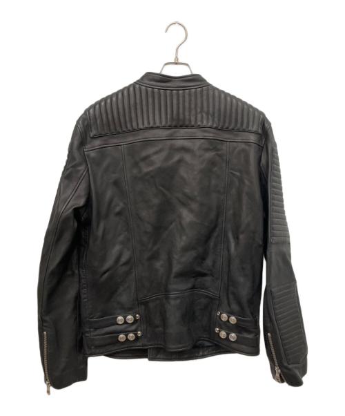 PIERRE BALMAIN（ピエール バルマン）PIERRE BALMAIN (ピエール バルマン) レザージャケット ブラック サイズ:50の古着・服飾アイテム