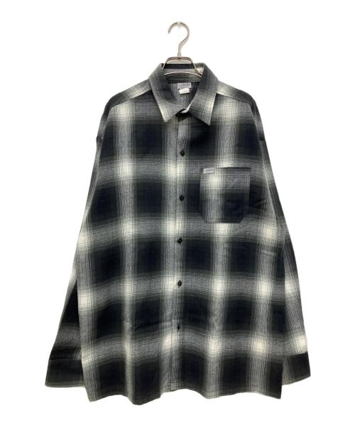CalTop（キャルトップ）CalTop (キャルトップ) オンブレチェックシャツ ブラック サイズ:Lの古着・服飾アイテム