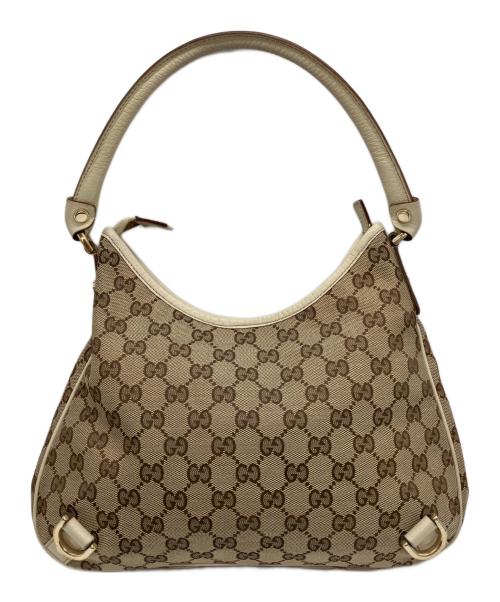 GUCCI（グッチ）GUCCI (グッチ) アビーGGキャンバスワンショルダーバッグ ベージュ×ホワイトの古着・服飾アイテム