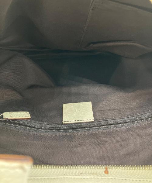 GUCCI（グッチ）GUCCI (グッチ) アビーGGキャンバスワンショルダーバッグ ベージュ×ホワイトの古着・服飾アイテム