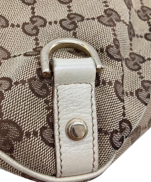GUCCI（グッチ）GUCCI (グッチ) アビーGGキャンバスワンショルダーバッグ ベージュ×ホワイトの古着・服飾アイテム