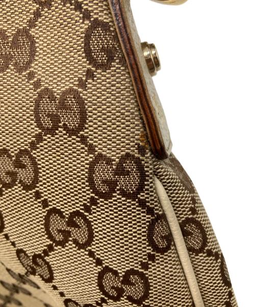 GUCCI（グッチ）GUCCI (グッチ) アビーGGキャンバスワンショルダーバッグ ベージュ×ホワイトの古着・服飾アイテム
