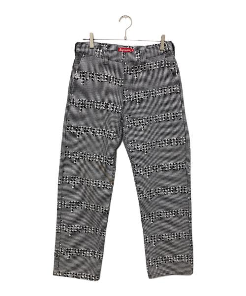 SUPREME（シュプリーム）Supreme (シュプリーム) Work Pant Black Houndstooth ホワイト×ブラック サイズ:30の古着・服飾アイテム