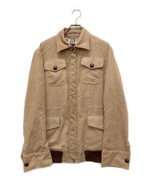 BURBERRY BLACK LABEL（バーバリーブラックレーベル）の古着「スウェードジップアップブルゾン」｜ブラウン