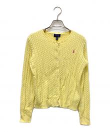 POLO RALPH LAUREN（ポロ・ラルフローレン）の古着「ケーブルニットカーディガン」｜イエロー