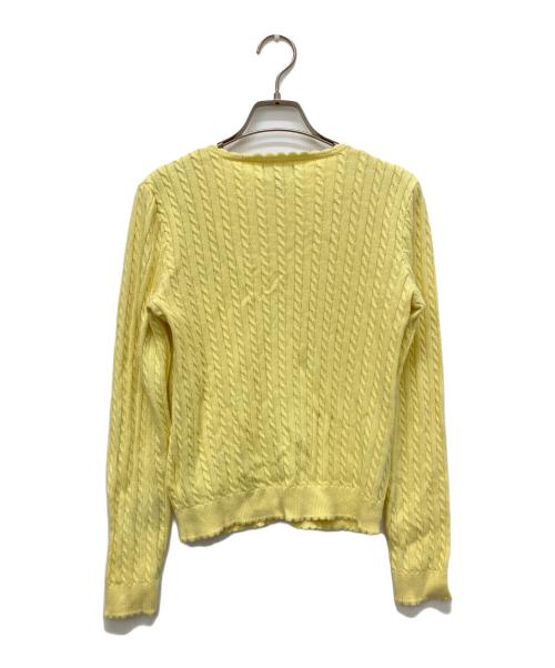 POLO RALPH LAUREN（ポロ・ラルフローレン）POLO RALPH LAUREN (ポロ・ラルフローレン) ケーブルニットカーディガン イエロー サイズ:XLの古着・服飾アイテム