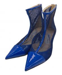 JIMMY CHOO（ジミーチュウ）の古着「ポインテッドトゥメッシュパンプス」｜ブルー