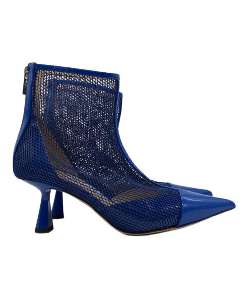 JIMMY CHOO（ジミーチュウ）JIMMY CHOO (ジミーチュウ) ポインテッドトゥメッシュパンプス ブルー サイズ:37の古着・服飾アイテム