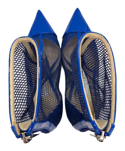 JIMMY CHOO（ジミーチュウ）JIMMY CHOO (ジミーチュウ) ポインテッドトゥメッシュパンプス ブルー サイズ:37の古着・服飾アイテム