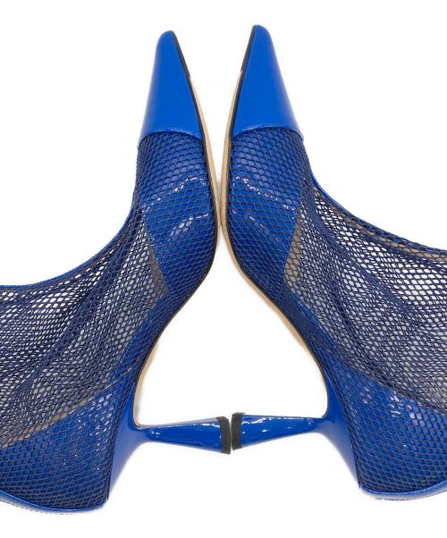JIMMY CHOO（ジミーチュウ）JIMMY CHOO (ジミーチュウ) ポインテッドトゥメッシュパンプス ブルー サイズ:37の古着・服飾アイテム