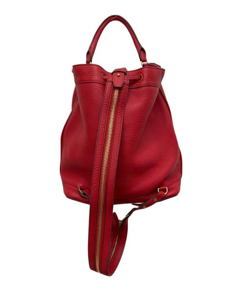 TORY BURCH（トリーバーチ）TORY BURCH (トリーバーチ) 巾着レザーバッグ レッドの古着・服飾アイテム