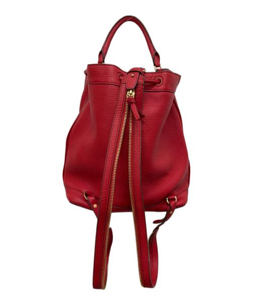 TORY BURCH（トリーバーチ）TORY BURCH (トリーバーチ) 巾着レザーバッグ レッドの古着・服飾アイテム
