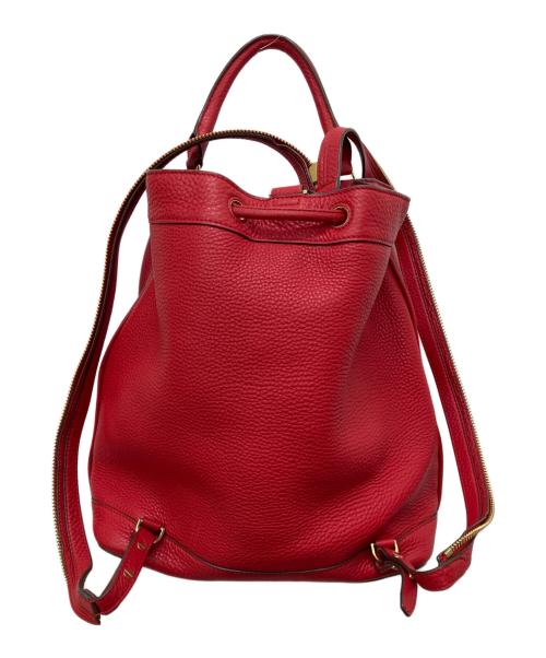 TORY BURCH（トリーバーチ）TORY BURCH (トリーバーチ) 巾着レザーバッグ レッドの古着・服飾アイテム