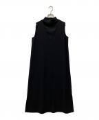theoryセオリー）の古着「RIB VNECK DRノースリーブワンピース」｜ブラック