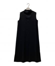 theory（セオリー）の古着「RIB VNECK DRノースリーブワンピース」｜ブラック