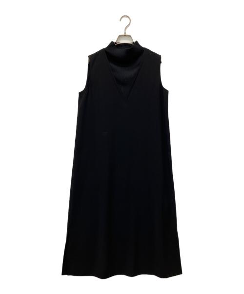 theory（セオリー）theory (セオリー) RIB VNECK DRノースリーブワンピース ブラック サイズ:Sの古着・服飾アイテム