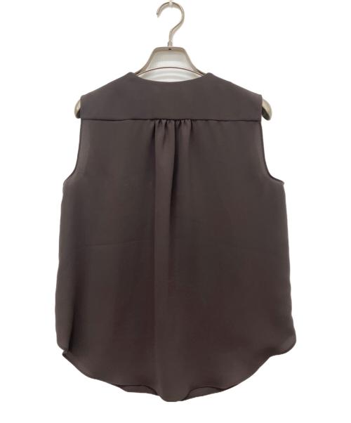 theory（セオリー）theory (セオリー) V FALAP TOPノースリーブブラウス ブラウン サイズ:Sの古着・服飾アイテム