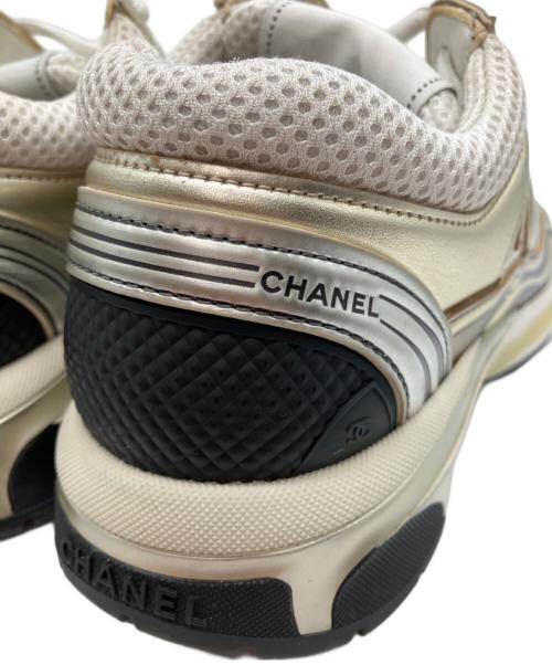 CHANEL（シャネル）CHANEL (シャネル) ココマーク メッシュ×レザー スニーカー ホワイト サイズ:37の古着・服飾アイテム