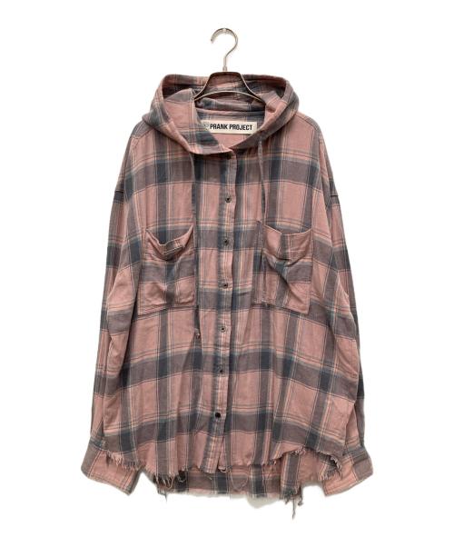 PRANK PROJECT（プランクプロジェクト）PRANK PROJECT (プランクプロジェクト) フーデッドチェックシャツ ピンク サイズ:Freeの古着・服飾アイテム