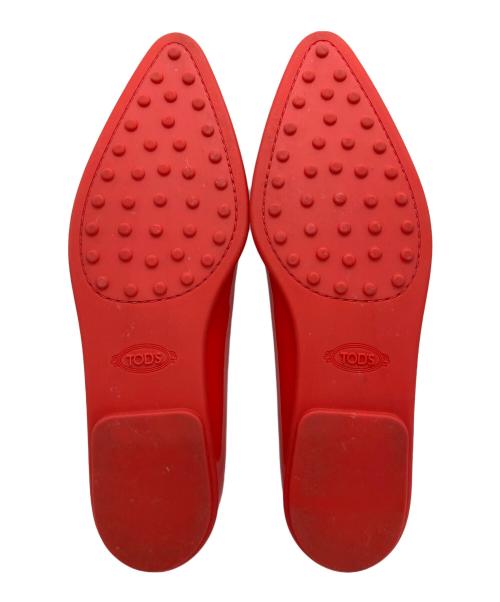 TOD'S（トッズ）TOD'S (トッズ) ポインテッドトゥフラットパンプス レッド サイズ:36 1/2の古着・服飾アイテム