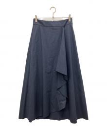 NOLLEY'S（ノーリーズ）の古着「アシンメトリーデザインロングスカート」｜ネイビー