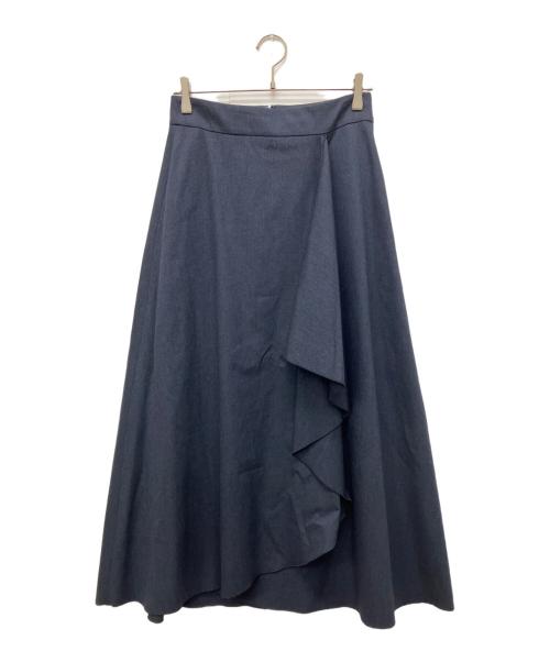 NOLLEY'S（ノーリーズ）NOLLEY'S (ノーリーズ) アシンメトリーデザインロングスカート ネイビー サイズ:Mの古着・服飾アイテム
