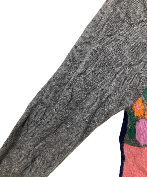 tricot COMME des GARCONS（トリココムデギャルソン）tricot COMME des GARCONS (トリココムデギャルソン) ウールモヘヤ混デザインニット グレー×ネイビー サイズ:Freeの古着・服飾アイテム