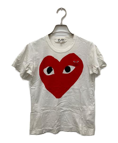 PLAY COMME des GARCONS（プレイコムデギャルソン）PLAY COMME des GARCONS (プレイコムデギャルソン) ハートロゴ Tシャツ ホワイト サイズ:Sの古着・服飾アイテム
