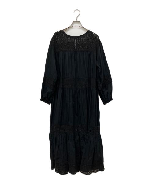 Spick and Span（スピック＆スパン）Spick and Span (スピック＆スパン) HYUレースギャザーワンピース ブラック サイズ:記載なしの古着・服飾アイテム