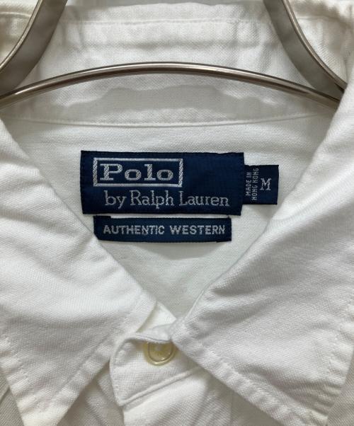 POLO RALPH LAUREN（ポロ・ラルフローレン）POLO RALPH LAUREN (ポロ・ラルフローレン) 90ｓ香港製ウエスタンシャツ ホワイト サイズ:Mの古着・服飾アイテム