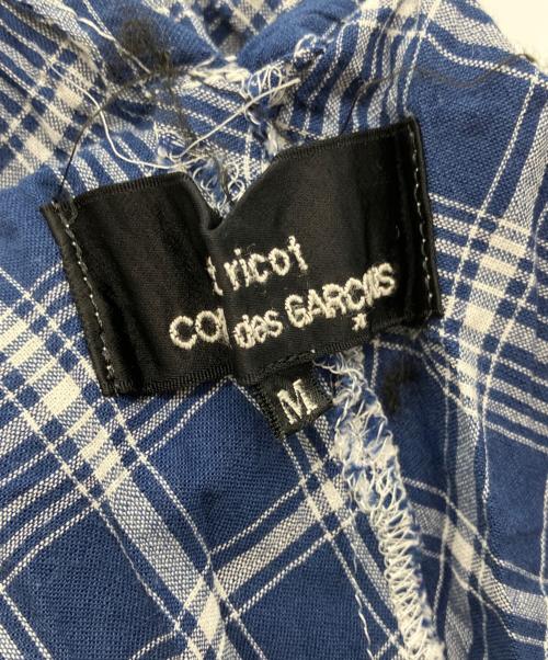 tricot COMME des GARCONS（トリココムデギャルソン）tricot COMME des GARCONS (トリココムデギャルソン) 11ss チェック切替変形ブラウス ネイビー サイズ:Mの古着・服飾アイテム