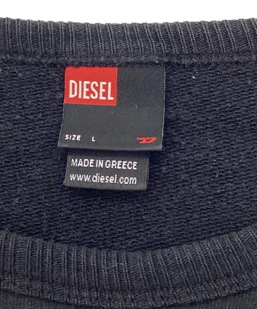 DIESEL（ディーゼル）DIESEL (ディーゼル) ダメージ加工スウェット ブラック サイズ:Lの古着・服飾アイテム