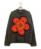 KENZO×FUTURAケンゾー×フューチュラ）の古着「エンブロイダリー ニット ウール ジャンパー」｜カーキ