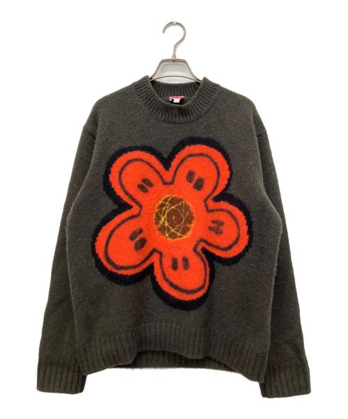 KENZO（ケンゾー）KENZO (ケンゾー) FUTURA (フューチュラ) エンブロイダリー ニット ウール ジャンパー カーキ サイズ:Lの古着・服飾アイテム