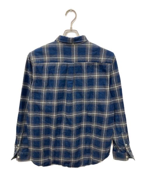stussy（ステューシー）stussy (ステューシー) 刺繍ロゴチェックシャツ ブルー サイズ:Mの古着・服飾アイテム