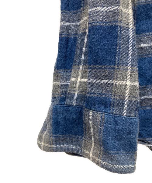 stussy（ステューシー）stussy (ステューシー) 刺繍ロゴチェックシャツ ブルー サイズ:Mの古着・服飾アイテム