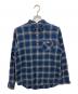 stussy（ステューシー）の古着「刺繍ロゴチェックシャツ」｜ブルー