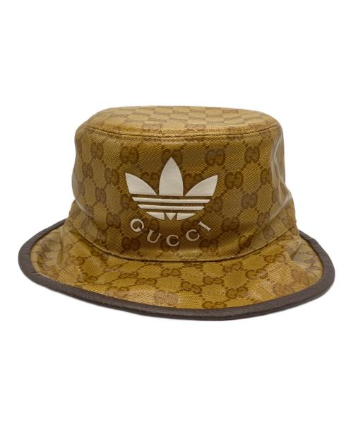 GUCCI（グッチ）GUCCI (グッチ) adidas (アディダス) GGクリスタルバケットハット ブラウンの古着・服飾アイテム