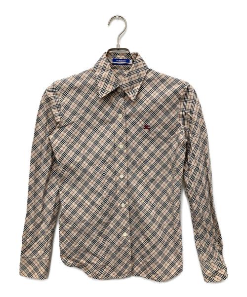 BURBERRY BLUE LABEL（バーバリー ブルー レーベル）BURBERRY BLUE LABEL (バーバリー ブルー レーベル) ノヴァチェックシャツ ベージュ サイズ:38の古着・服飾アイテム