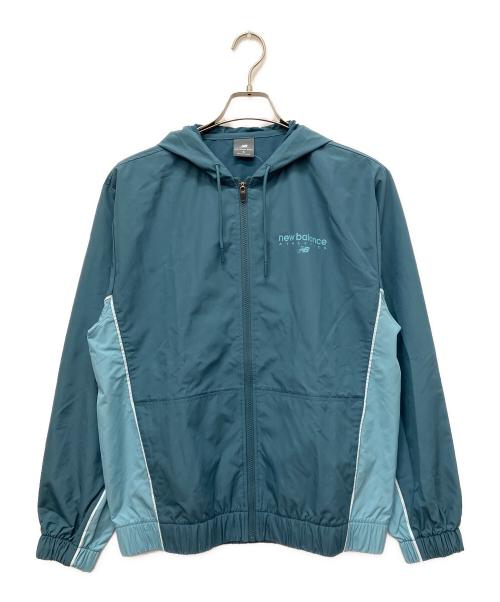 NEW BALANCE（ニューバランス）NEW BALANCE (ニューバランス) リニアグラフィックウーブンジャケット ブルー サイズ:Mの古着・服飾アイテム