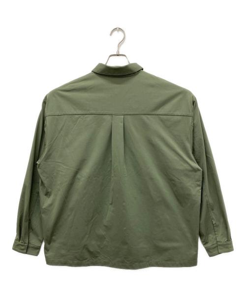 NEW BALANCE（ニューバランス）NEW BALANCE (ニューバランス) ロングスリーブメッシュニットシャツ グリーン サイズ:Lの古着・服飾アイテム