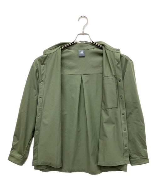 NEW BALANCE（ニューバランス）NEW BALANCE (ニューバランス) ロングスリーブメッシュニットシャツ グリーン サイズ:Lの古着・服飾アイテム