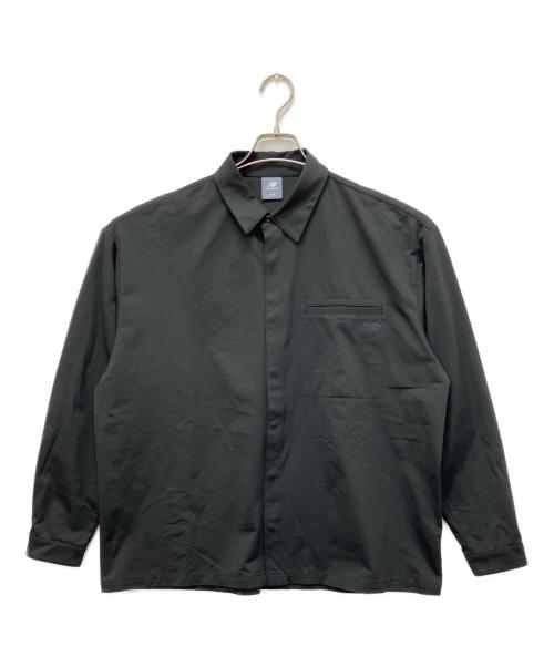 NEW BALANCE（ニューバランス）NEW BALANCE (ニューバランス) ロングスリーブメッシュニットシャツ ブラック サイズ:Lの古着・服飾アイテム