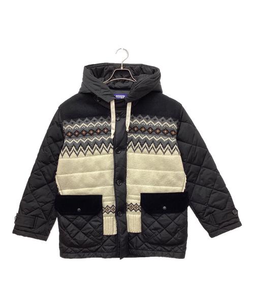 COMME des GARCONS JUNYA WATANABE MAN（コム デ ギャルソン ジュンヤ ワタナベ マン）COMME des GARCONS JUNYA WATANABE MAN (コム デ ギャルソン ジュンヤ ワタナベ マン) ウールジャガードニットエステルツイルブルゾン グリーン サイズ:Sの古着・服飾アイテム